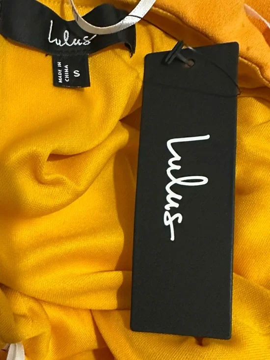 NWT LULUS Nadine Golden Yellow Strapless Tie-Back Mini Dress - Picture 5 of 7